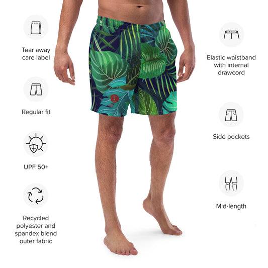 Green Tropical Swim Trunks